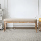 Forma Mid-Century Modern Faux Leather Bench with Wood Legs by Christopher Knight Home