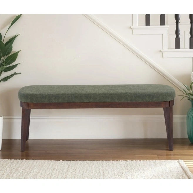 Forma Mid-Century Modern Faux Leather Bench with Wood Legs by Christopher Knight Home