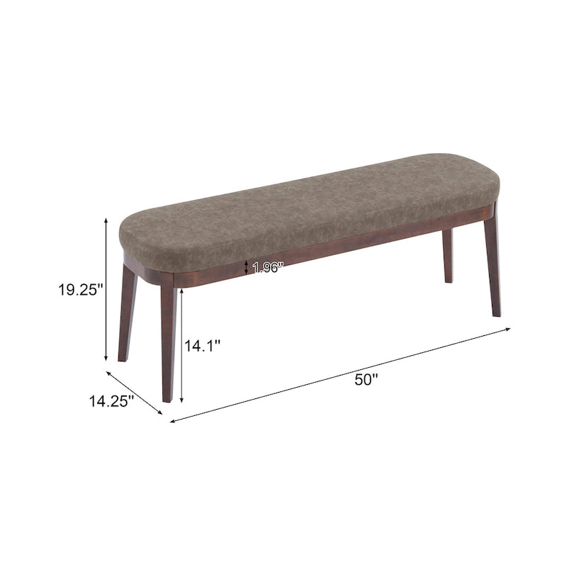 Forma Mid-Century Modern Faux Leather Bench with Wood Legs by Christopher Knight Home