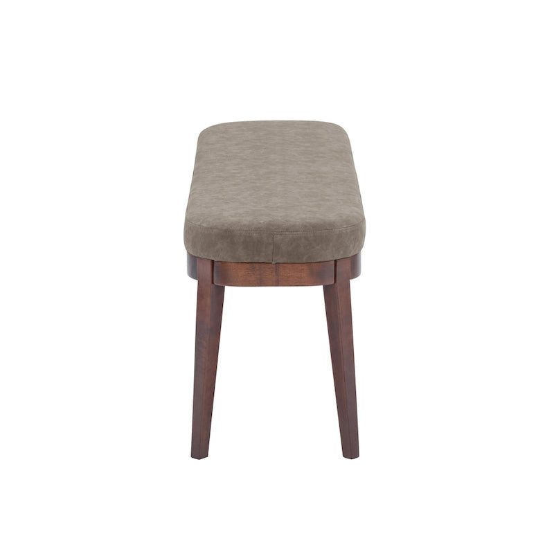 Forma Mid-Century Modern Faux Leather Bench with Wood Legs by Christopher Knight Home