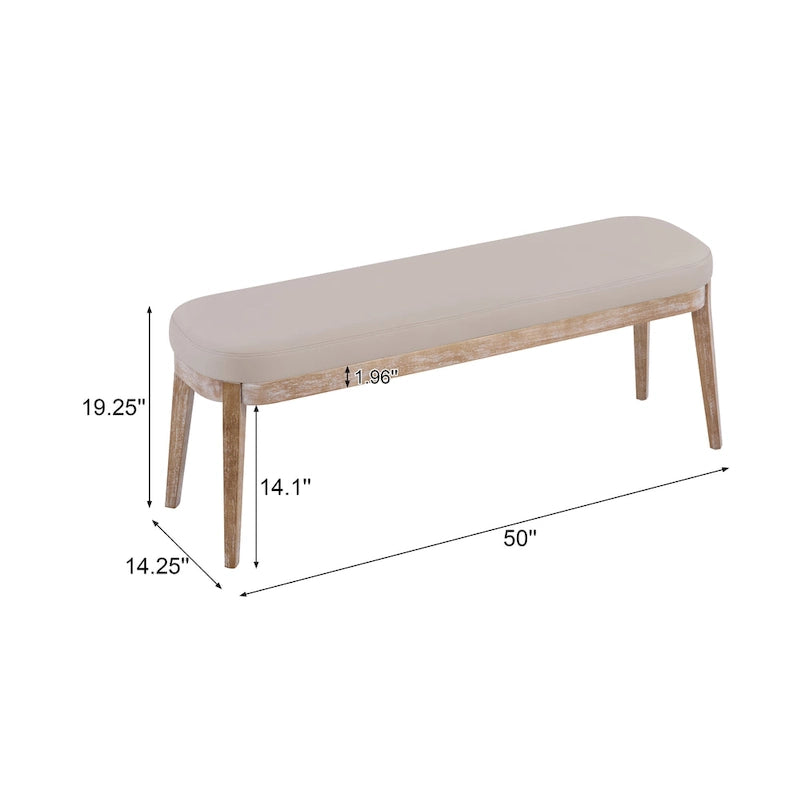 Forma Mid-Century Modern Faux Leather Bench with Wood Legs by Christopher Knight Home