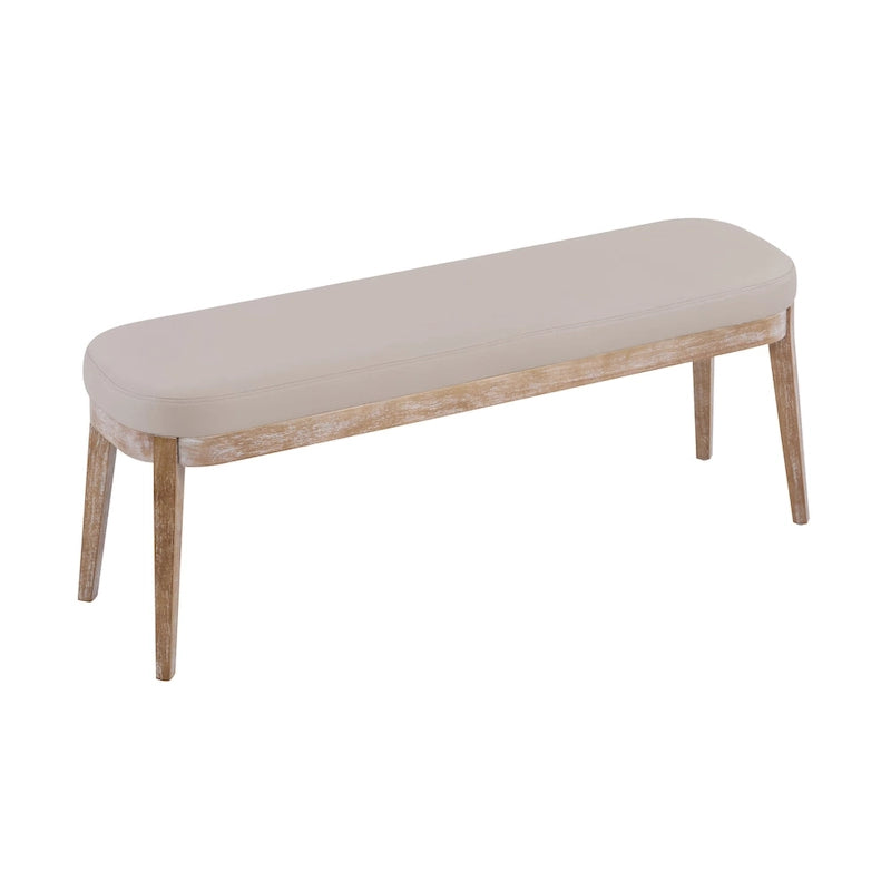 Forma Mid-Century Modern Faux Leather Bench with Wood Legs by Christopher Knight Home