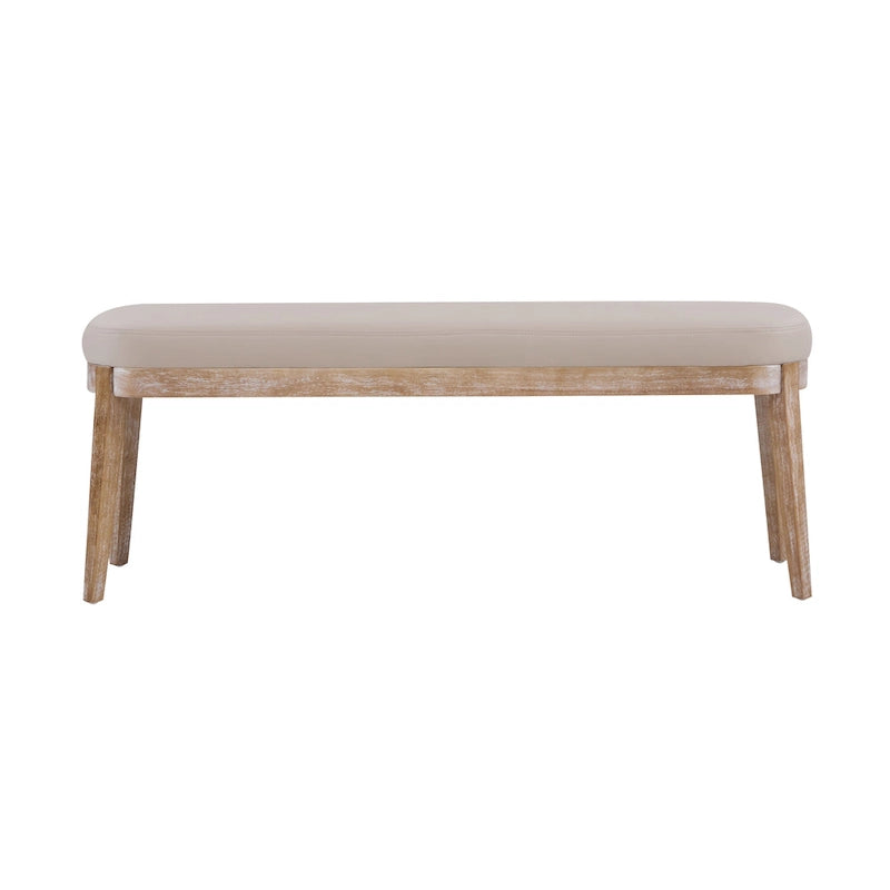 Forma Mid-Century Modern Faux Leather Bench with Wood Legs by Christopher Knight Home