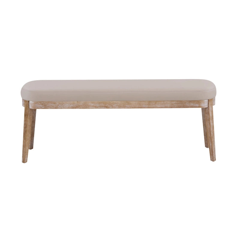 Forma Mid-Century Modern Faux Leather Bench with Wood Legs by Christopher Knight Home