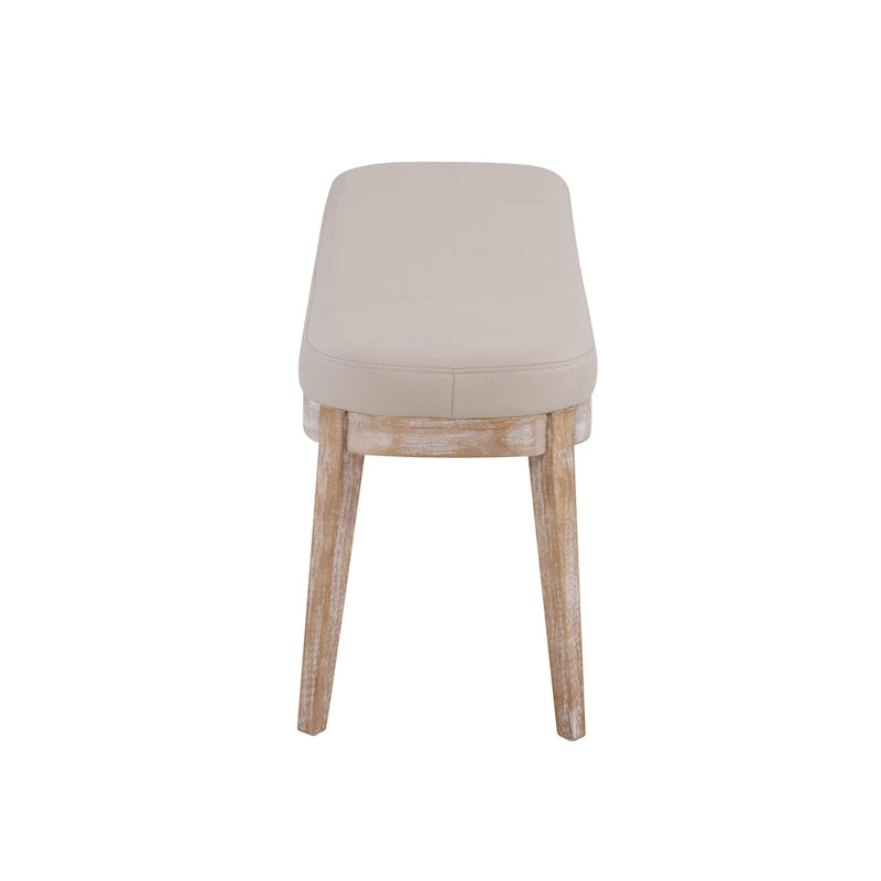 Forma Mid-Century Modern Faux Leather Bench with Wood Legs by Christopher Knight Home