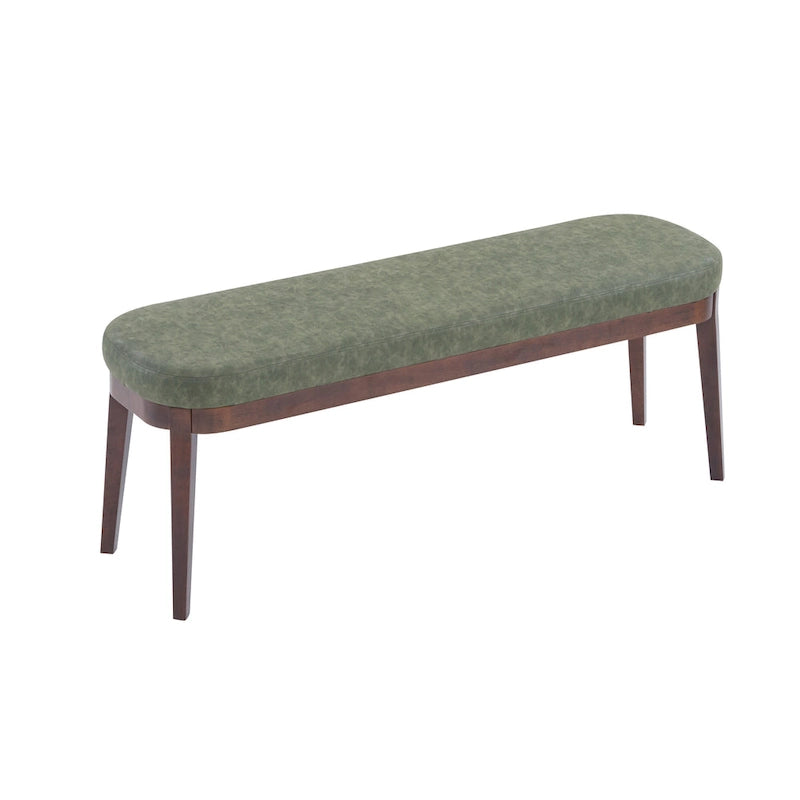 Forma Mid-Century Modern Faux Leather Bench with Wood Legs by Christopher Knight Home