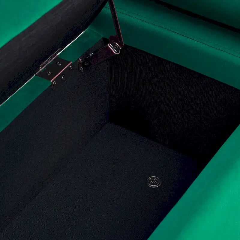 GDFStudio - Harper Linen Upholstered Storage Bench with Cylindrical Arms and Gold Metal Legs