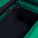 GDFStudio - Harper Linen Upholstered Storage Bench with Cylindrical Arms and Gold Metal Legs