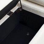 GDFStudio - Harper Linen Upholstered Storage Bench with Cylindrical Arms and Gold Metal Legs