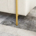 GDFStudio - Harper Linen Upholstered Storage Bench with Cylindrical Arms and Gold Metal Legs