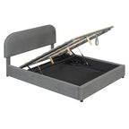 Full Size Upholstered Platform Bed with Hydraulic Storage System