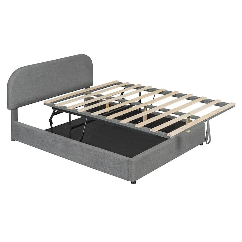 Full Size Upholstered Platform Bed with Hydraulic Storage System