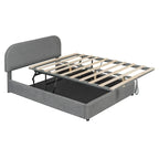Full Size Upholstered Platform Bed with Hydraulic Storage System
