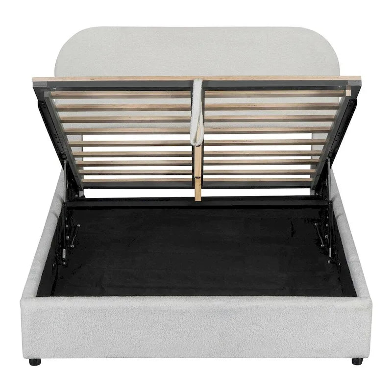 Full Size Upholstered Platform Bed with Hydraulic Storage System
