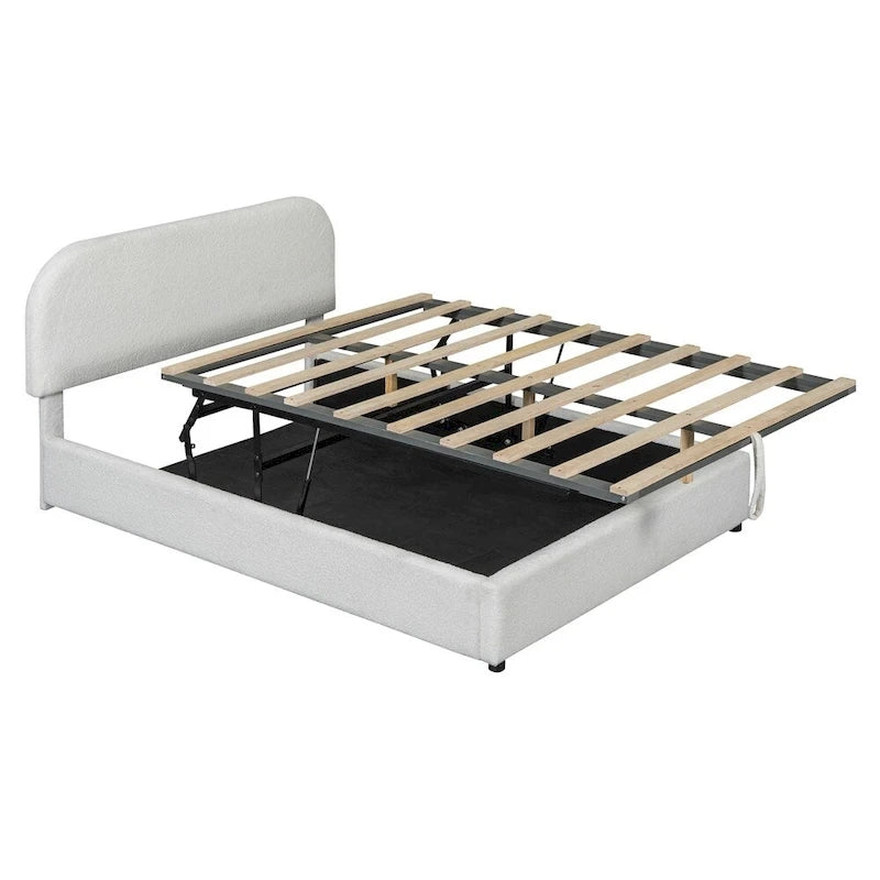 Full Size Upholstered Platform Bed with Hydraulic Storage System
