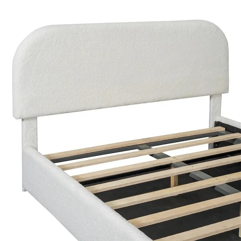 Full Size Upholstered Platform Bed with Hydraulic Storage System