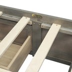 Queen Size Platform Bed with 6 Storage Drawers, Antique White