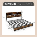 Costway Twin/Full/Queen/King Bed Frame with Charging Station Storage