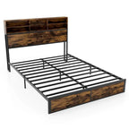 Costway Twin/Full/Queen/King Bed Frame with Charging Station Storage