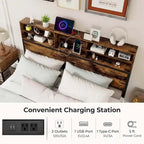 Costway Twin/Full/Queen/King Bed Frame with Charging Station Storage