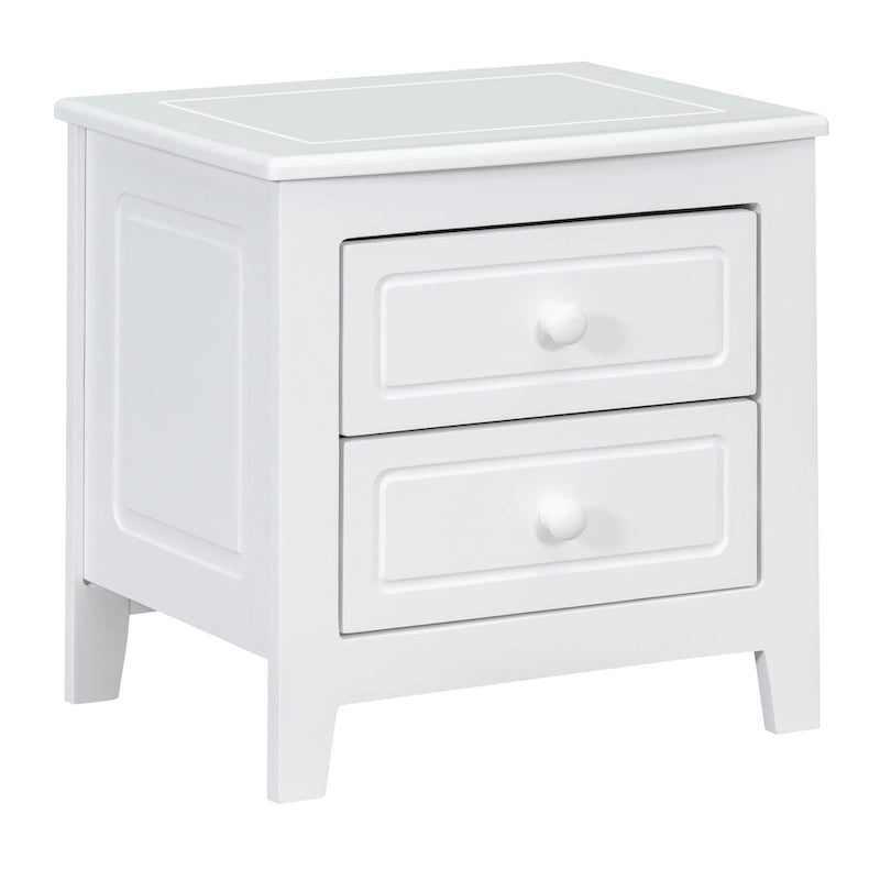 Roomfitters 2-Drawer Nightstand for Bedroom, Mid-Century Retro Bedside Table with Classic Design