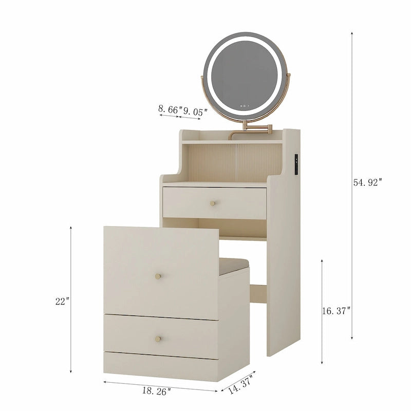 3 in 1 Vanity Desk With mirror and light