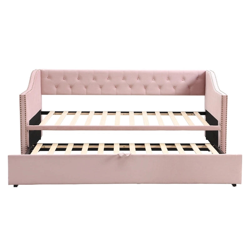Modern Twin Size Daybed with Pop Up Trundle