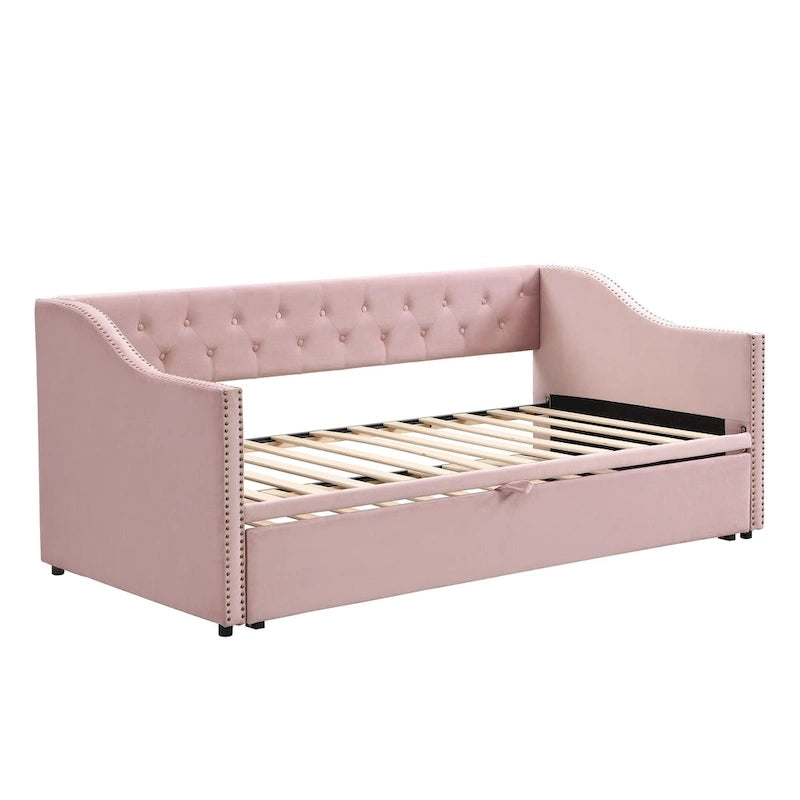 Modern Twin Size Daybed with Pop Up Trundle