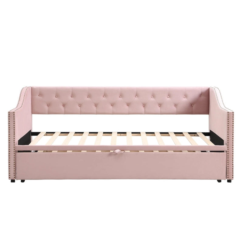 Modern Twin Size Daybed with Pop Up Trundle