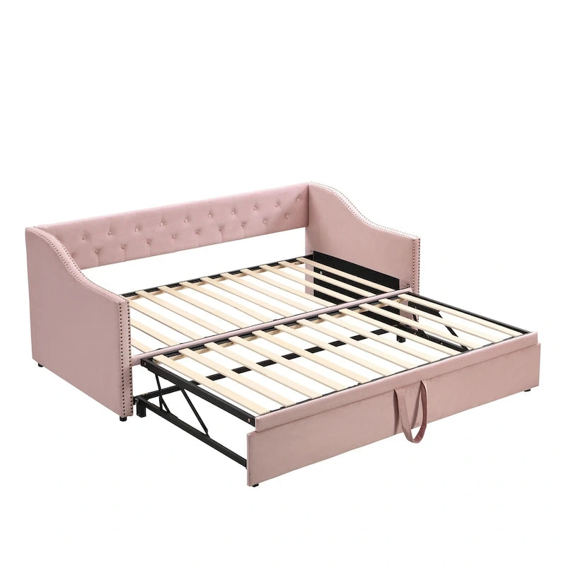 Modern Twin Size Daybed with Pop Up Trundle