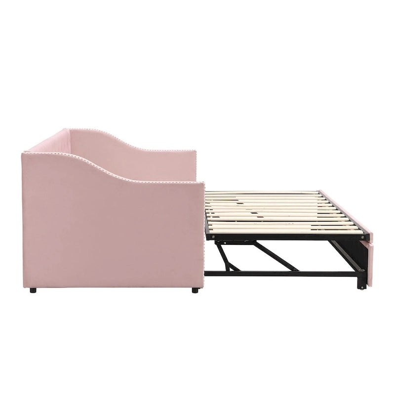 Modern Twin Size Daybed with Pop Up Trundle
