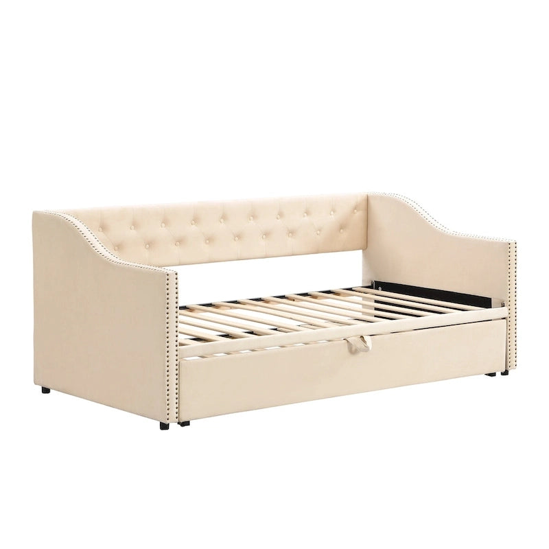 Modern Twin Size Daybed with Pop Up Trundle