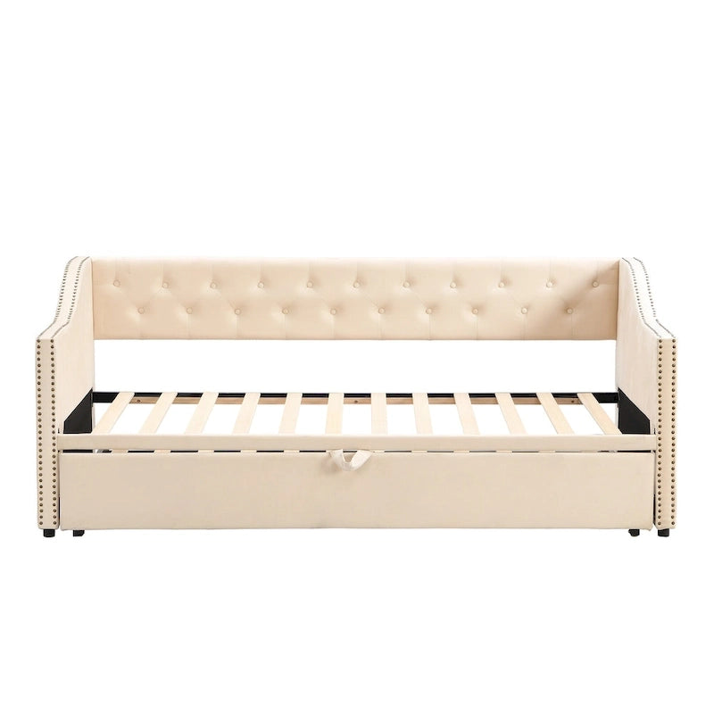 Modern Twin Size Daybed with Pop Up Trundle