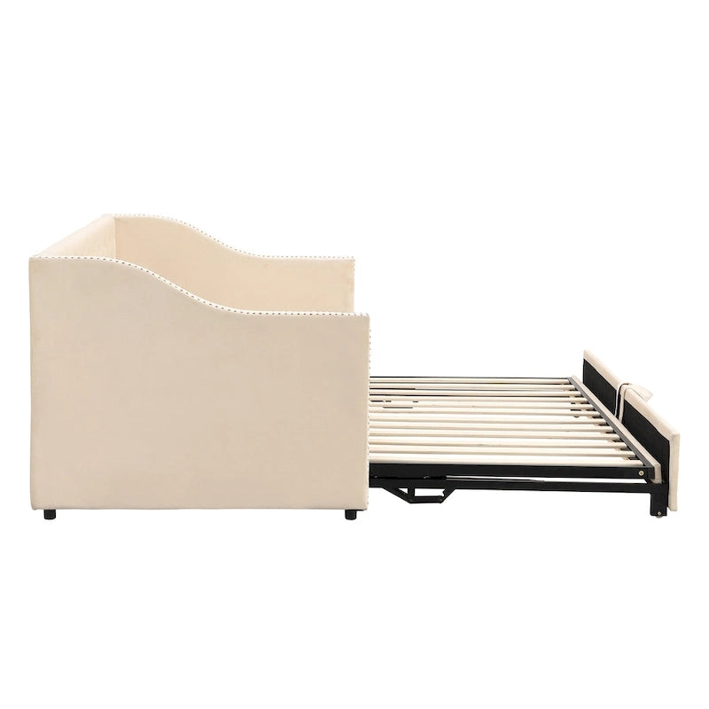 Modern Twin Size Daybed with Pop Up Trundle