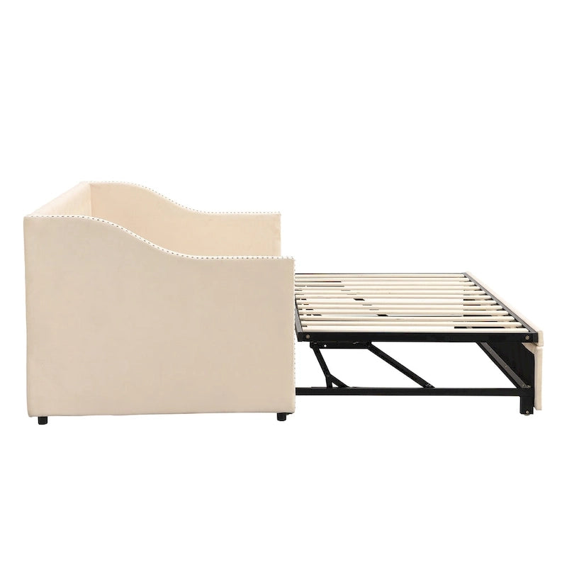 Modern Twin Size Daybed with Pop Up Trundle