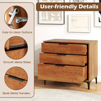 Gymax 3-Drawer Dresser w/ Metal Support Legs & Anti-tipping Kit for