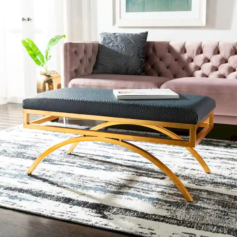 SAFAVIEH Belinda Modern Glam Arc Bench - 38 x 18 x 18.3 - 38Wx18Dx18H