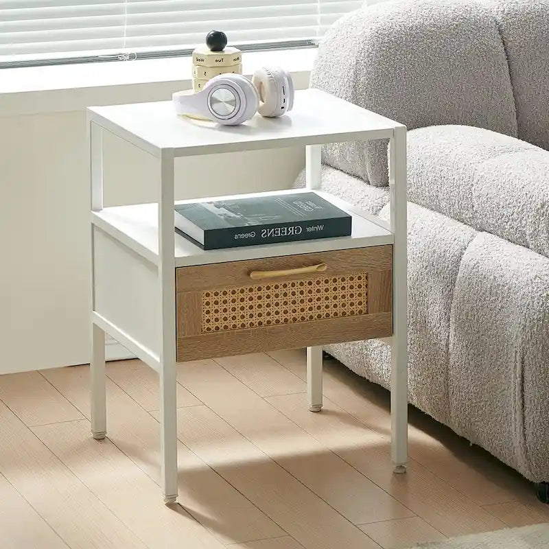 Rattan 1-drawer Nightstand