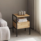 Rattan 1-drawer Nightstand