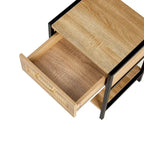 Rattan 1-drawer Nightstand with Shelf