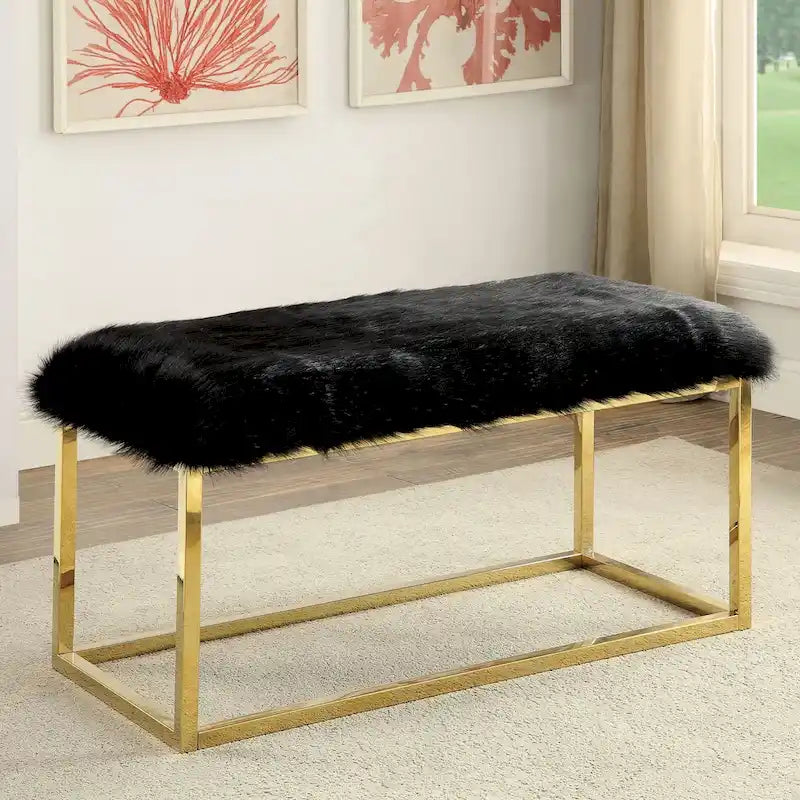 Tula Contemporary 40-inch Metal Entryway Bench by Furniture of America