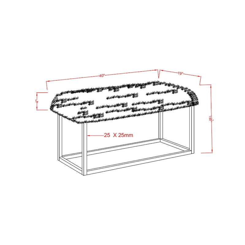 Tula Contemporary 40-inch Metal Entryway Bench by Furniture of America