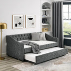 Upholstered Tufted Sofa Bed with Trundle