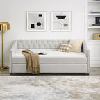 Upholstered Tufted Sofa Bed with Trundle