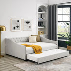Upholstered Tufted Sofa Bed with Trundle