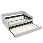 Upholstered Tufted Sofa Bed with Trundle