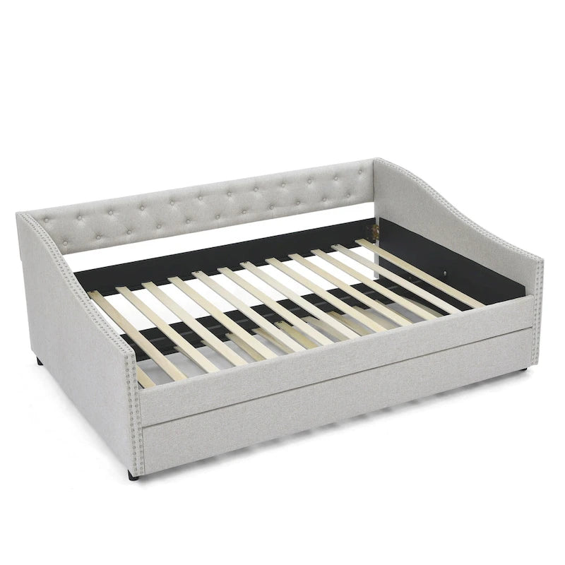 Upholstered Tufted Sofa Bed with Trundle