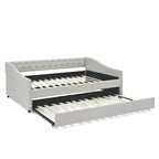 Upholstered Tufted Sofa Bed with Trundle