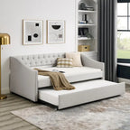 Upholstered Tufted Sofa Bed with Trundle