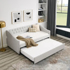 Upholstered Tufted Sofa Bed with Trundle